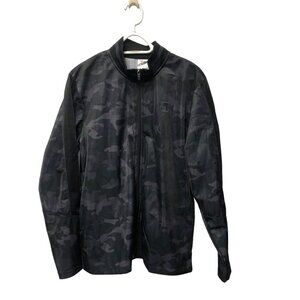 AND1 Jacket Mens Size Medium Black Gray Camouflage Full Zippered Athletic Track